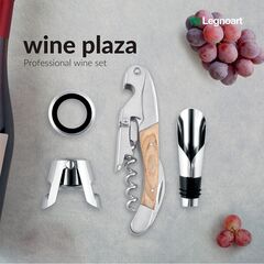 Набор из 4-х винных аксессуаров для вина  Wine Plaze, Legnoart, фото 