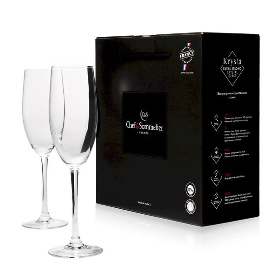 Набор бокалов для игристых Cabernet, 2 шт, 240 мл., Chef&Sommelier, фото 