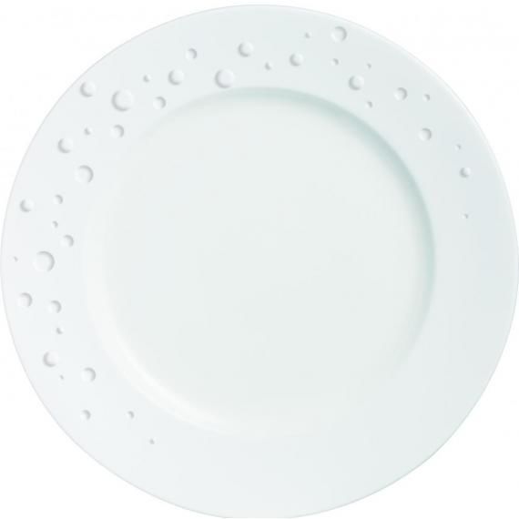 Тарелка обеденная Water Pearl, H2.7 см, D25,5 см, белая, фарфор, Chef&Sommelier, фото 