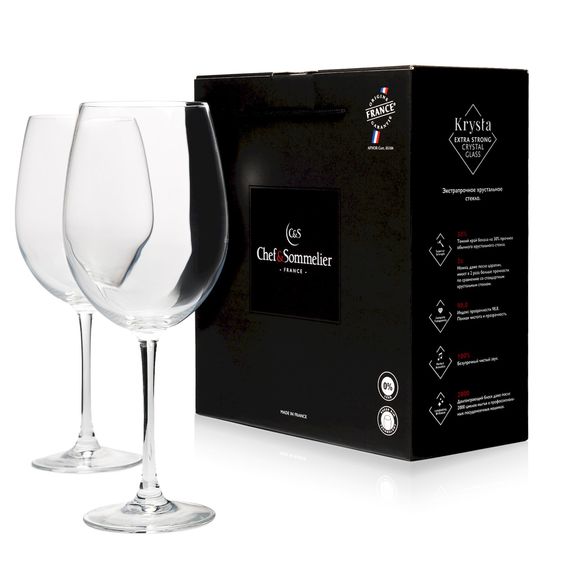 Набор бокалов для вина Cabernet, 2 шт, 750 мл, D101 мм, H255 мм, Chef&Sommelier, Кол-во в наборе: 2, фото 