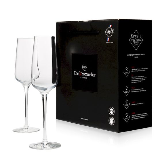 Набор бокалов-флюте Sublym, 2 шт, 210 мл, D60 мм, H240 мм, Chef&Sommelier, Кол-во в наборе: 2, фото 