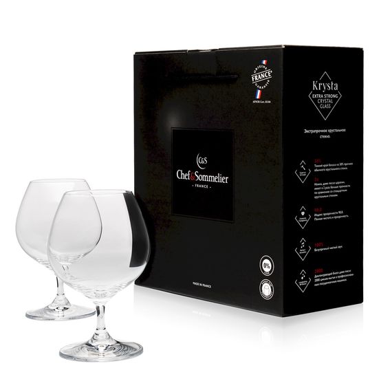 Набор бокалов для коньяка Spirits, 2 шт, 400 мл, D94 мм, H146 мм, Chef&Sommelier, Кол-во в наборе: 2, фото 