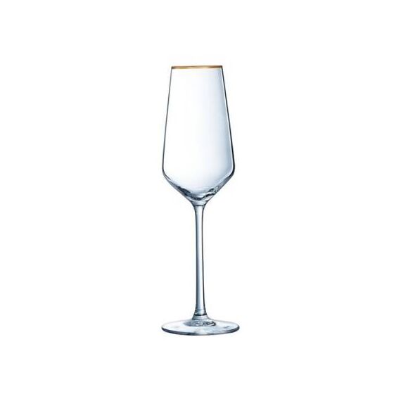 Набор из 4-х бокалов-флюте, 210мл, H=232 мм, коллекция ULTIME BORD OR, Cristal d’Arques Paris, фото 