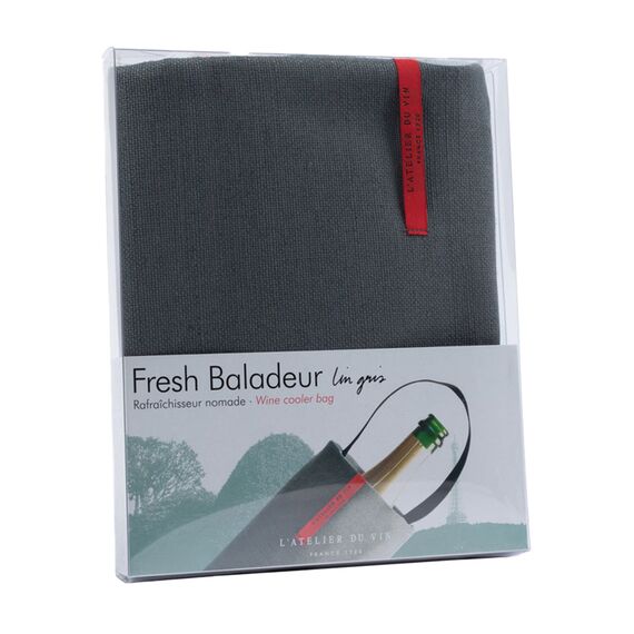 Сумка для охлаждения вина и шампанского L'Atelier du Vin Fresh Baladeur Lin gris, фото , изображение 3