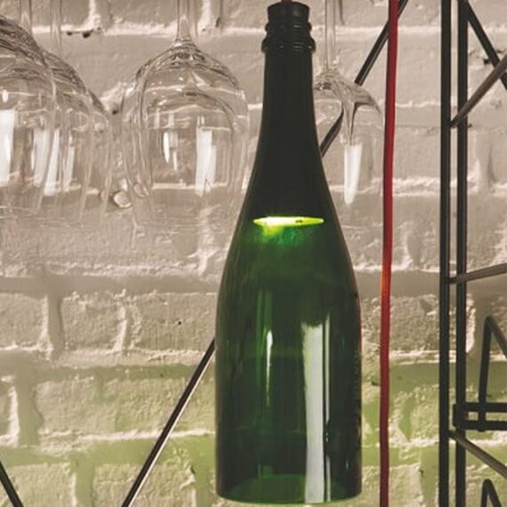 Светильник подвесной из винной бутылки  L'Atelier du Vin Bouteille Torche Vert bouteille, фото , изображение 4