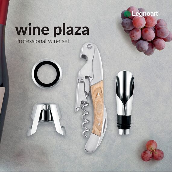 Набор из 4-х винных аксессуаров для вина  Wine Plaze, Legnoart, фото 