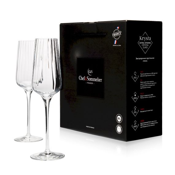Набор бокалов-флюте для шампанского Symetrie, 2 шт, 210 мл, D75 мм, H240 мм, Chef&Sommelier, Кол-во в наборе: 2, фото , изображение 2
